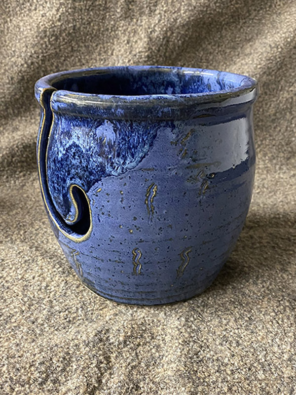 Blue Speckled Yarn Bowl