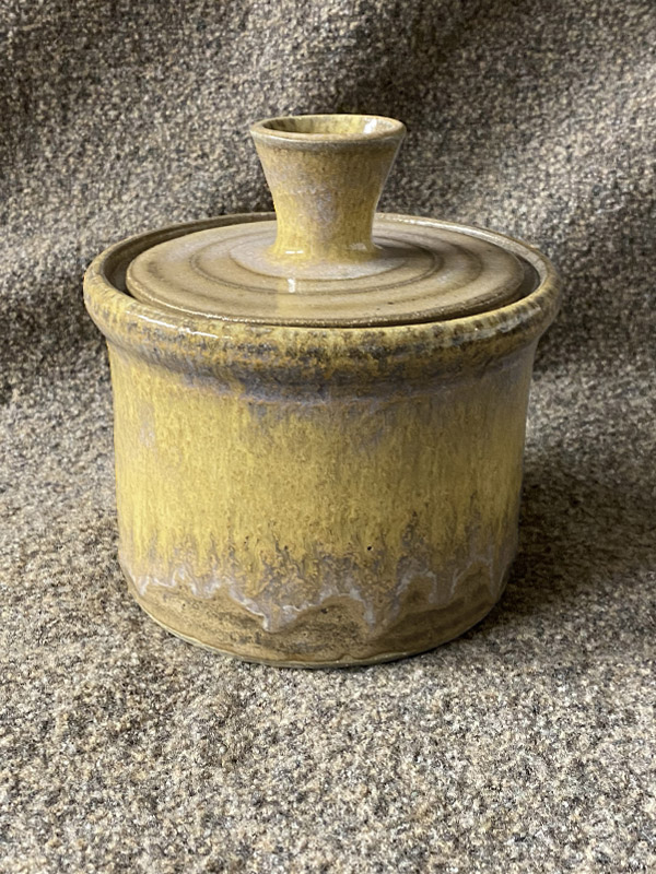 Yellow Cream Lidded Jar