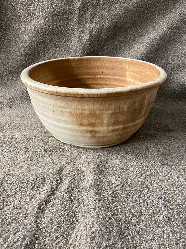 White Tan Rounded Bowl