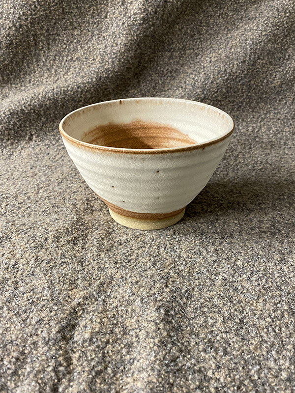 White Tan Small Bowl 