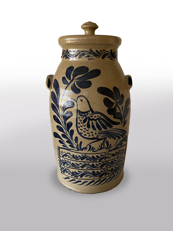 Stoneware Jar with Bird Decoration