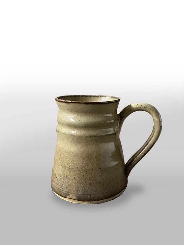 Green Brown Ribbed Mug