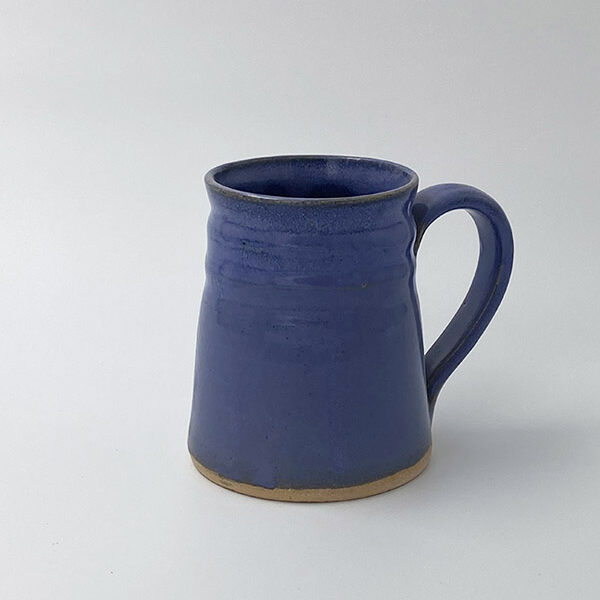 Blue Ribbed Mug