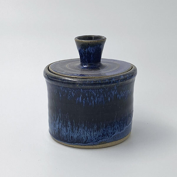 Speckled Blue Lidded Jar