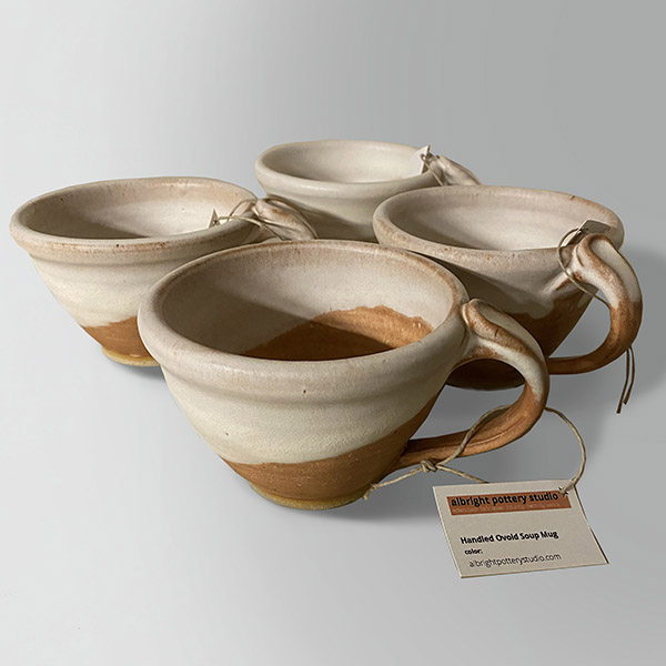 Handled Ovoid Soup Mug