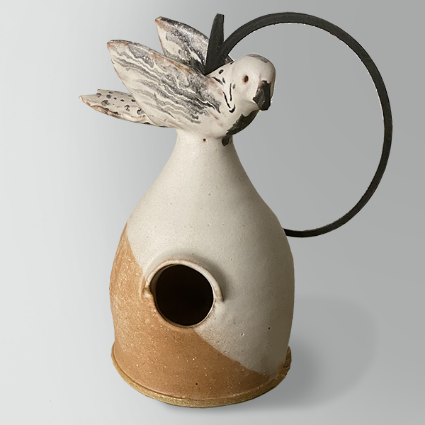 Ovoid Birdhouse with Bird